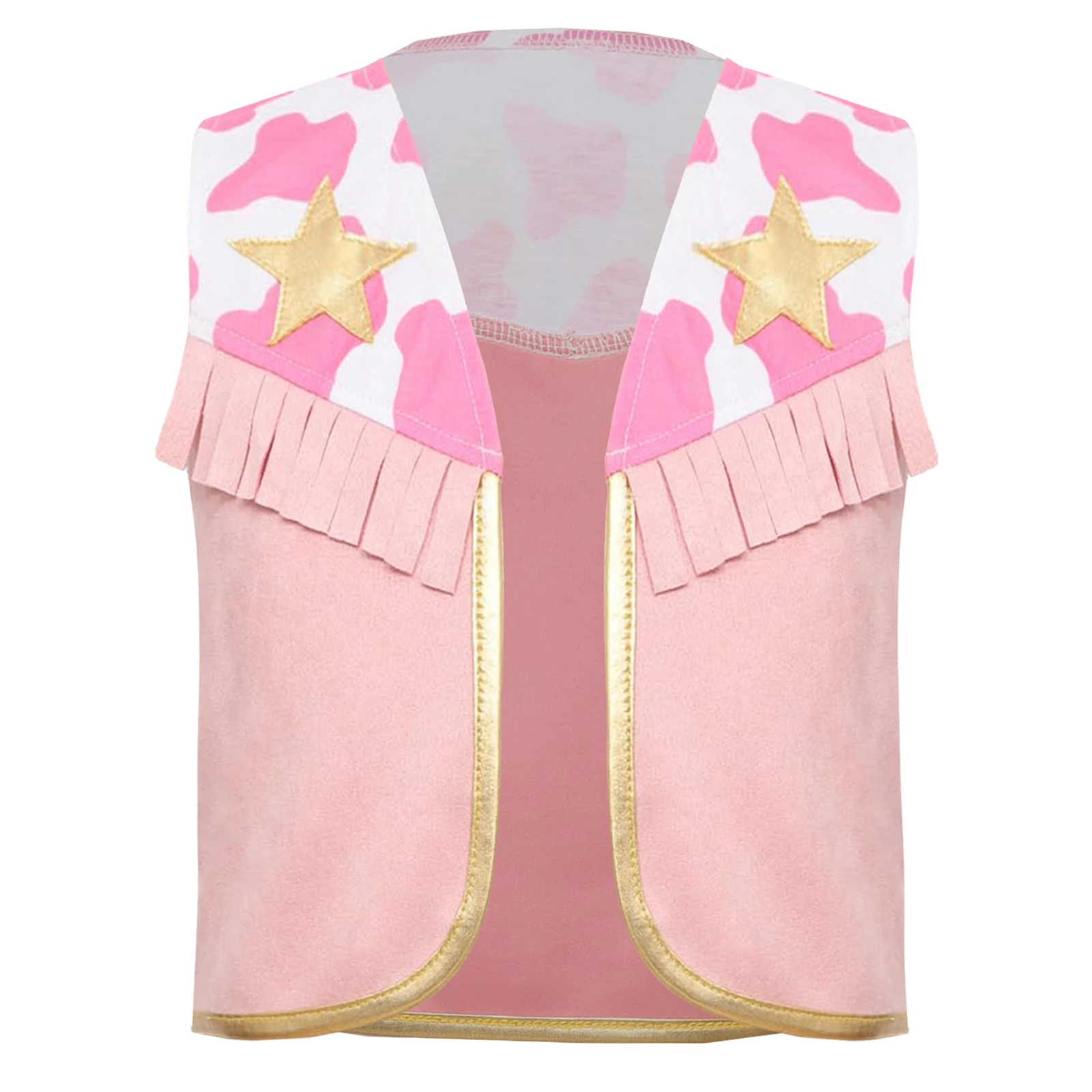 

Костюм ковбойской пастушки в стиле вестерн для малышей, винтажный жилет с бахромой и принтом звезды, жилет на тему Хэллоуина, вечерние платья для косплея