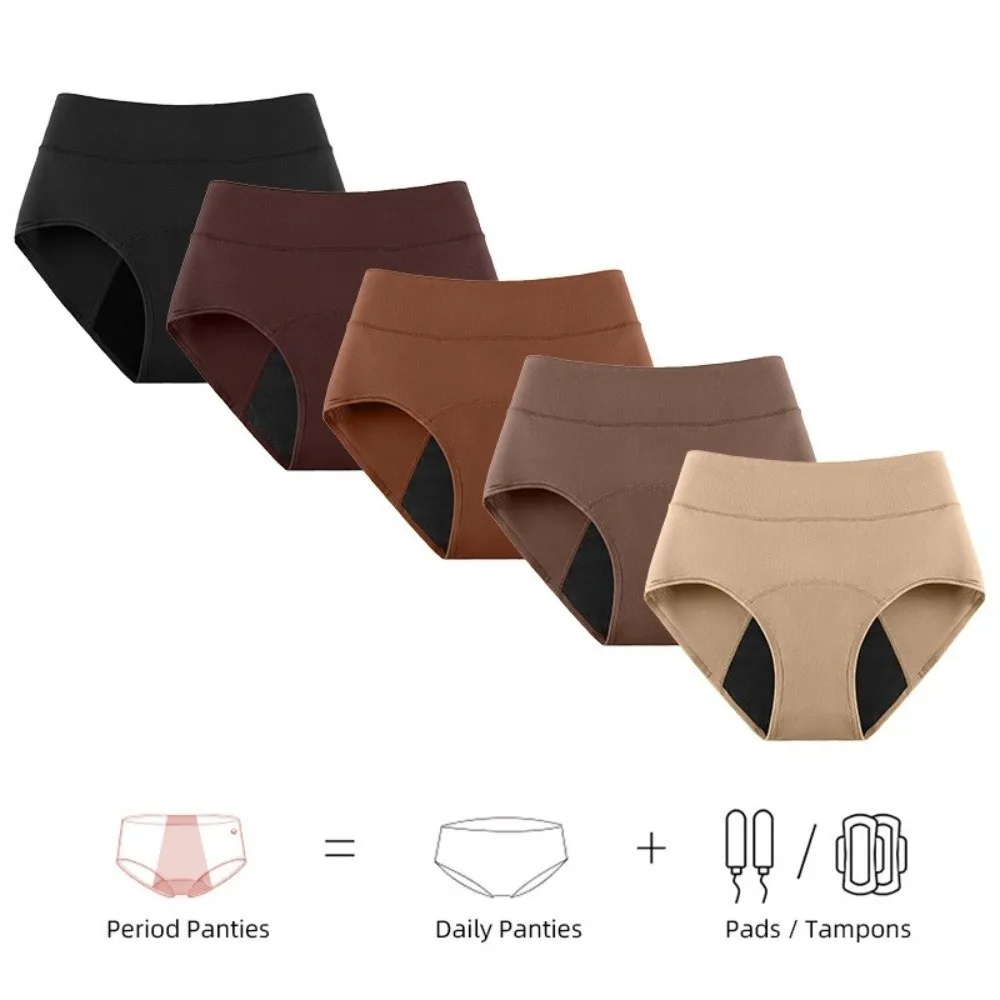 New 3 Layers Period Underwear Breathable Reusable Menstrual Panties High Waist Comfortabl Incontinence Underwear for Women