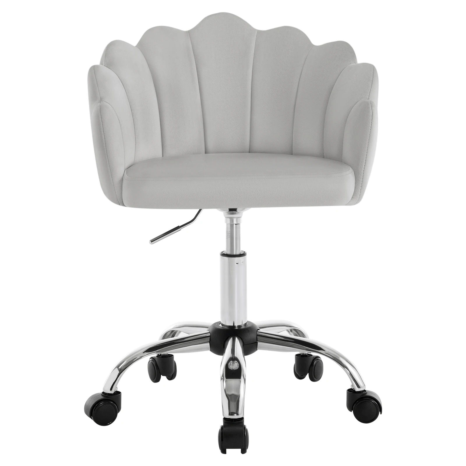 WOLTU Fluwelen draaibare kapstoel Ergonomische bureaustoel met bloemblaadjes rugleuning Wielen In hoogte verstelbare schelpfauteuil
