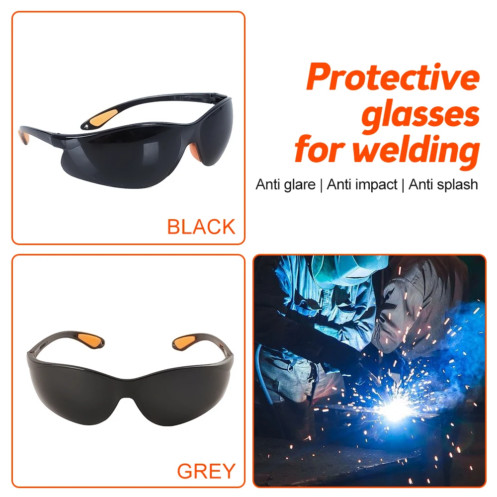 Welding Protective Glasses PC Material Welder\'s Impact Glasses Strong UV Protection Flat Lens