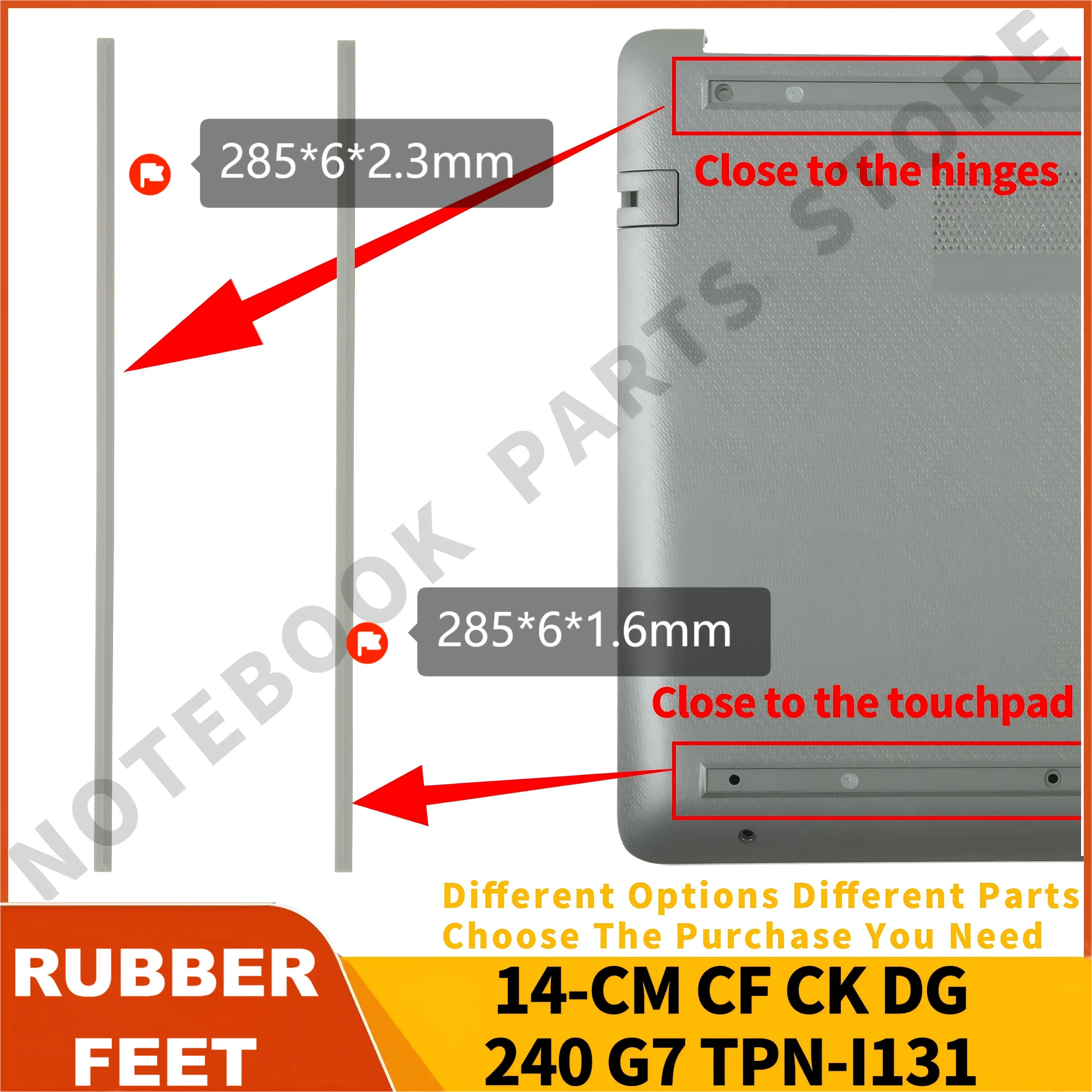 

Rubber Feet For HP 240 G7 245 246 G7 G8 340 G5 14-CK 14-CM 14-DG 14Q-CS 14-CF 14-DF 14-DK 14-DP 14S-CR 14S-CF gray color