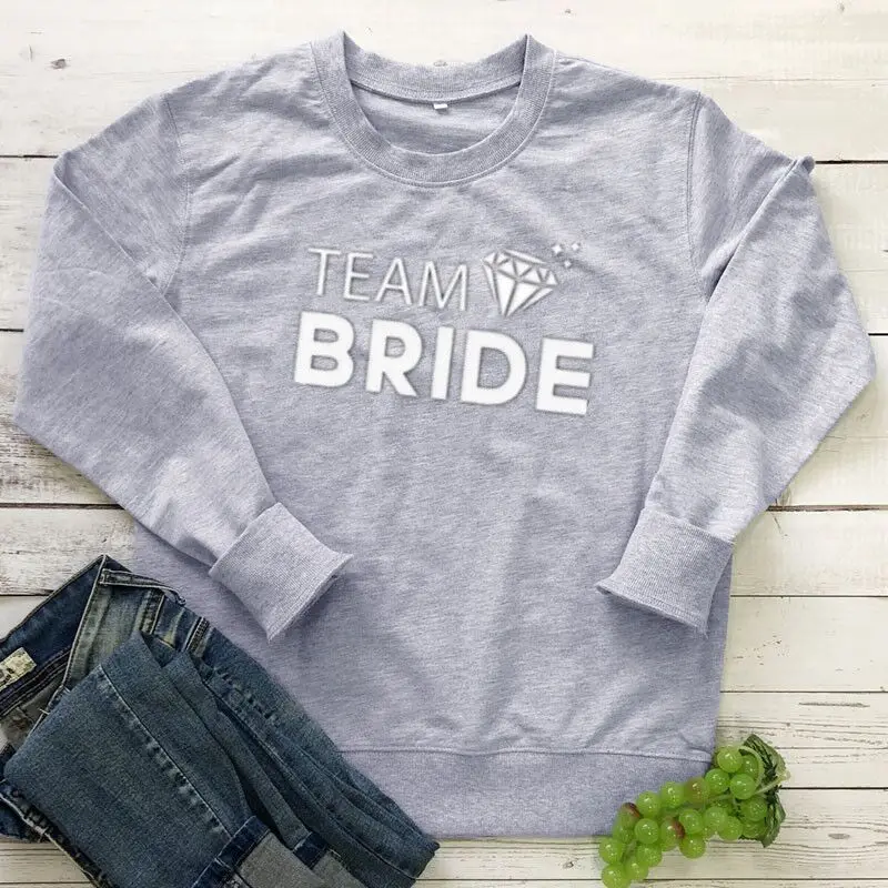 Bride Team Sweatshirt Sweater, Bachelorette Party Bridal 100% Cotton Solid Thicken Warm Women Sweatshirts Lady Fashion harajuku
