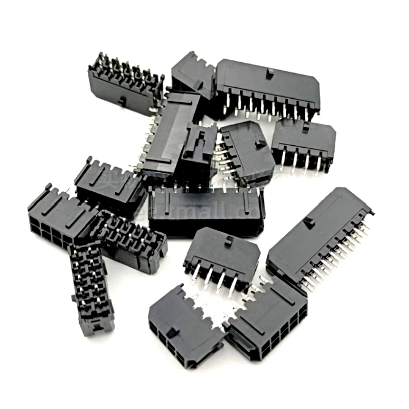 10pcs 3.0mm Wafer Micro-Fit 3.0 Connector PCB Male Header Straight 2 4 6 8 10 12 14 16 18 20 22 24 Pin Board Solder 43045