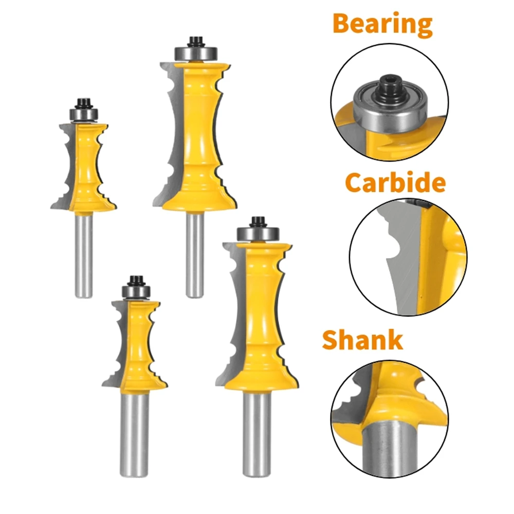 8mm 12mm 12.7mm Shank Crown Moulding Router Bit Mitered Door Drawer Woodworking Milling Cutter For Wood Handrail Line