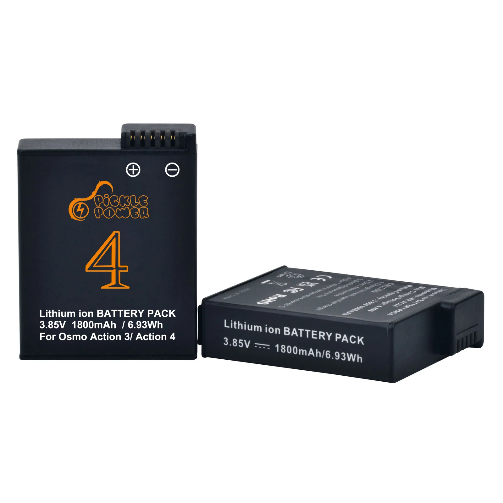 DJI Osmo Action 3、Action 4、Action 5pro 用 1800mAh 交換バッテリー