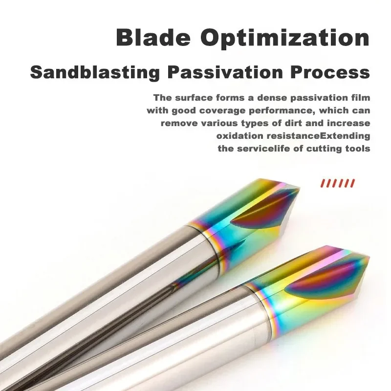 WOY HRC65 3-Flute Tungsten Steel Carbide 60/90/120 Degrees Chamfer Milling Cutter CNC Router Bit Engraving Endmill Tools