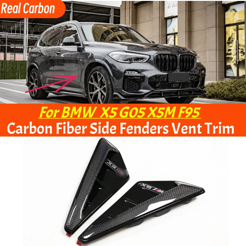 

For Bmw X5 G05 X5m F95 Dry Carbon Fiber Fender Side Vent Grill Trim Replacement 2019 2021 2022