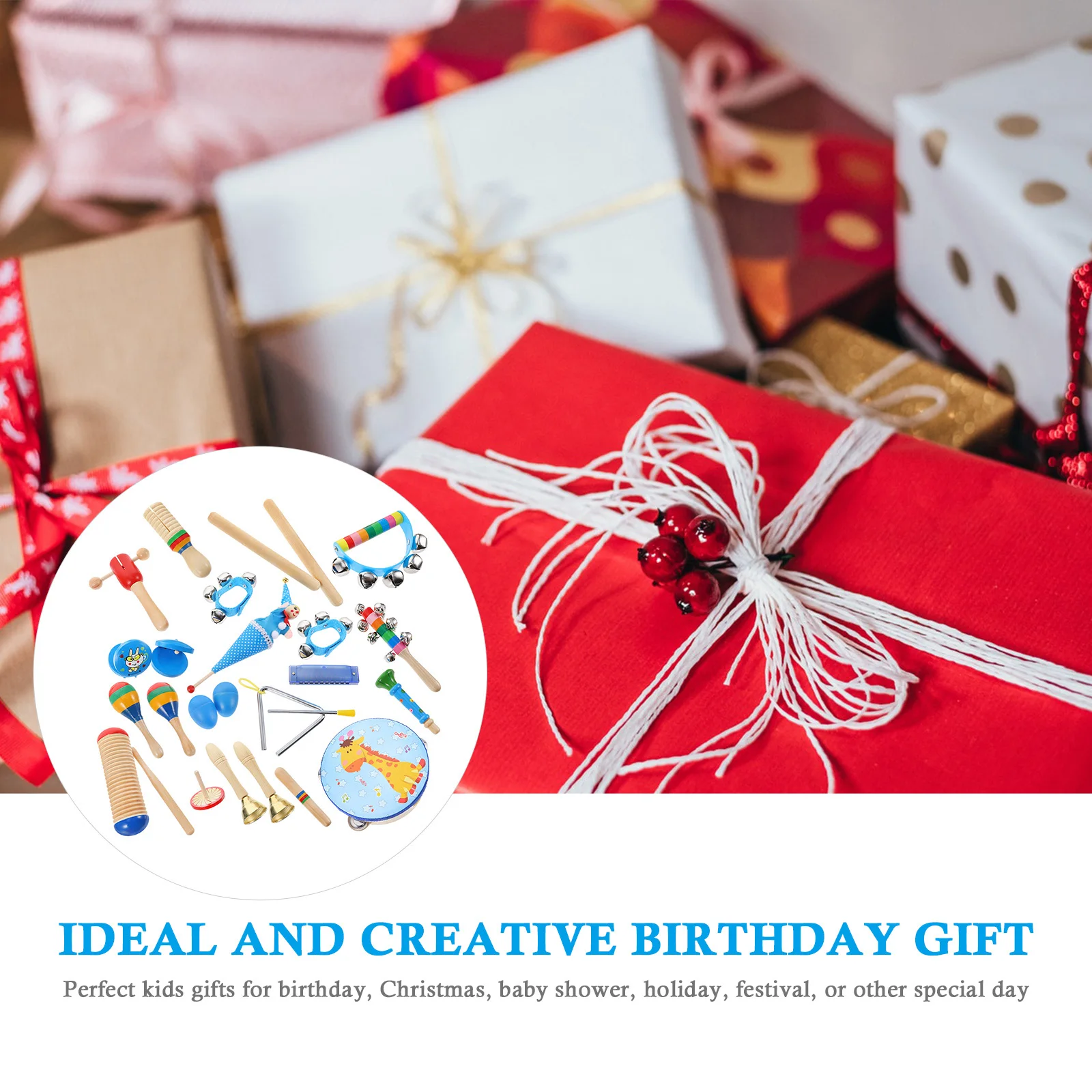 22Pcs Musical Percussion Instruments Set Kids Early Education Learning Birthday Christmas Gifts Early Education Toys