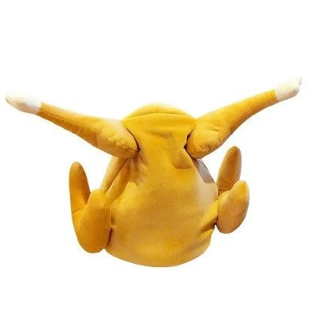 

Funny Plush Roast Chicken Hat with Music Soft Moving Turkey Cap Moveable Party Hat Unisex