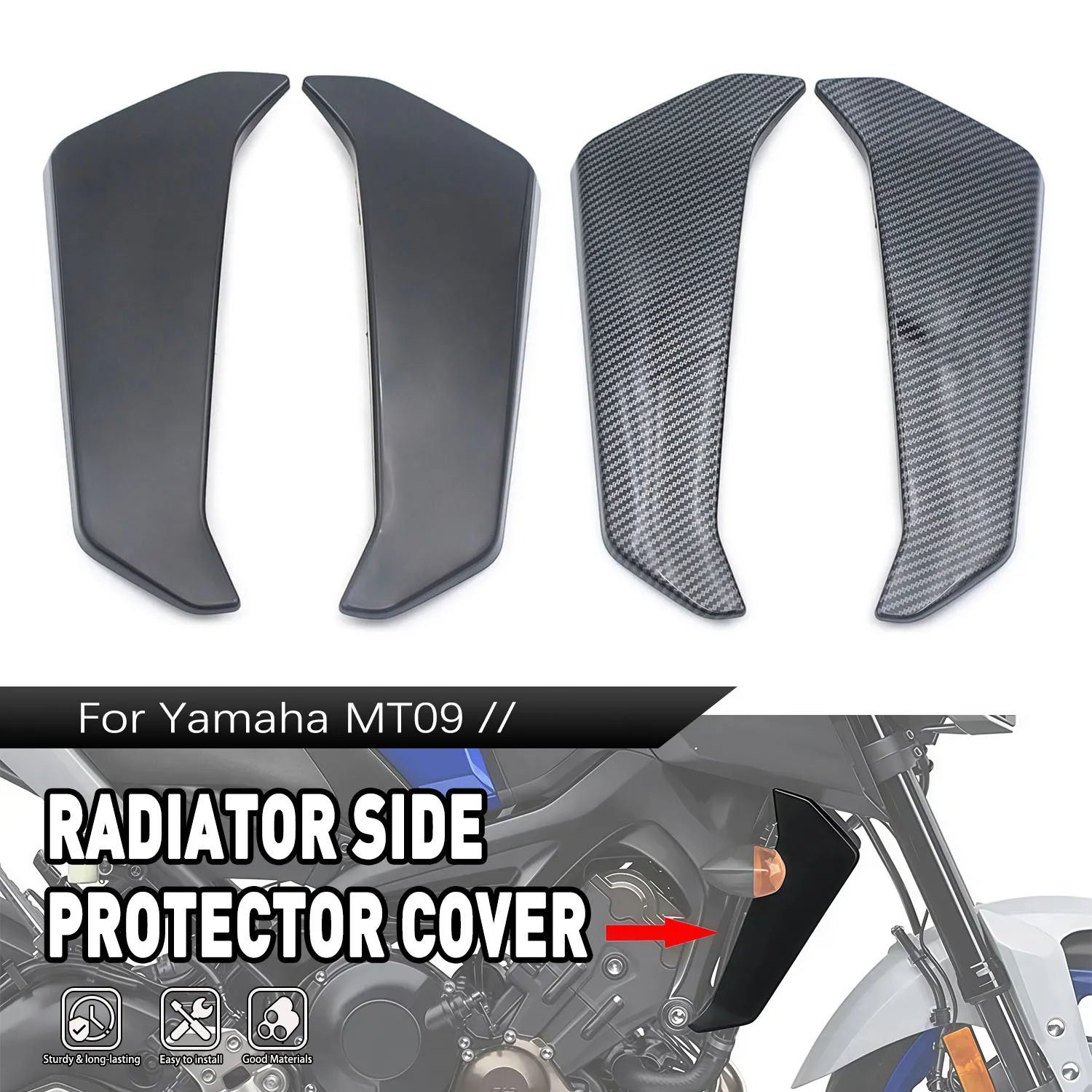 

For YAMAHA MT09 MT 09 MT-09 2017 2018 2019 2020 Motorcycle Inner Radiator Side Panels Water Tank Protector Fairing Accessories