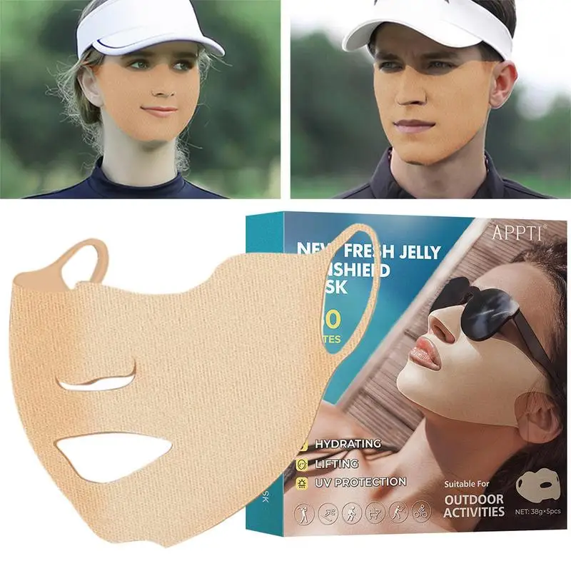 5pcs golf sunscreen patches Sun Protection Patch Facial Cooling UV Protection Patch Hydrating sunscreen masque for Cycling Golf