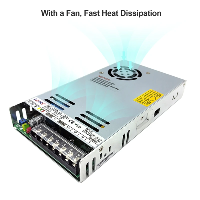 Imagem -06 - Fonte de Alimentação Comutada Psc350 para Carga Fonte de Alimentação Led 110 v Saída 220v ac 12v 24v dc 350w