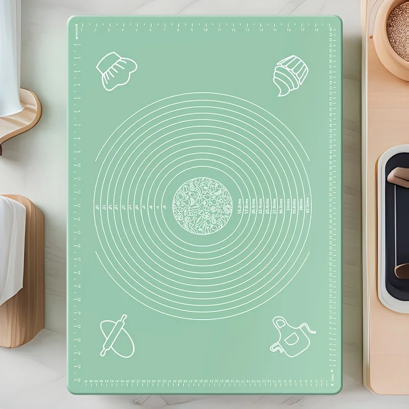 50x40cm Silicone Baking Mat with Measurement Guide, Non-Stick Pastry Mat for Dough Rolling, Pizza & Cookies