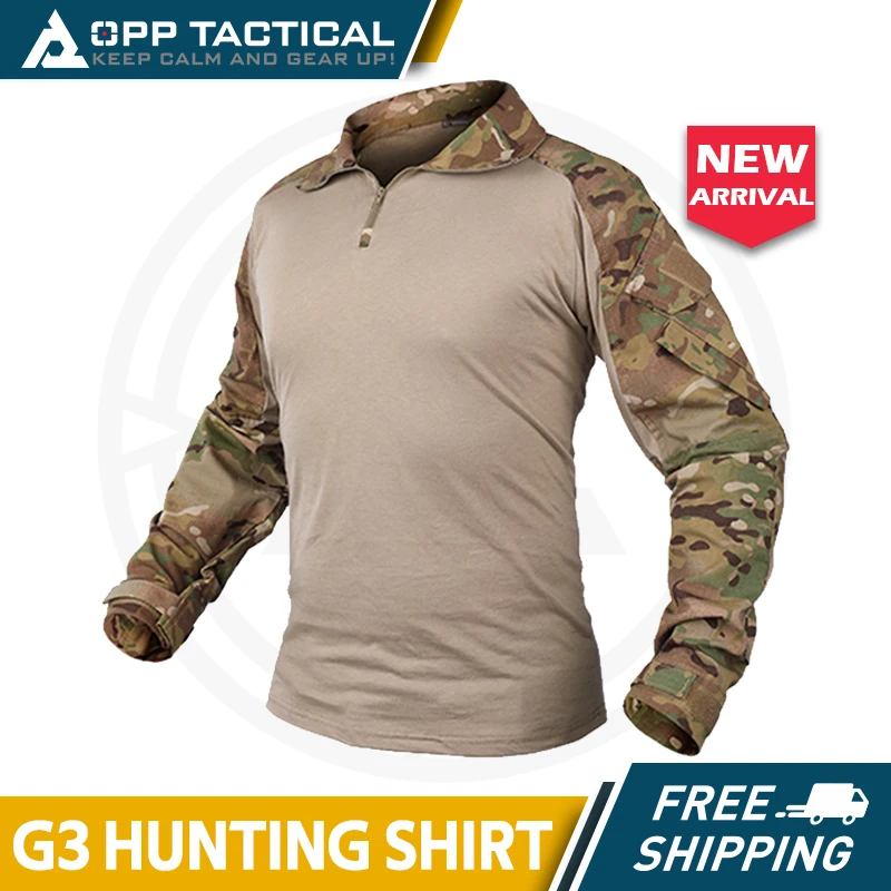 OPP Tactical G3 Combat Shirt with Elbow Pads Rapid Assault Long Sleeve Shirt Tactical Military Airsoft Clothing