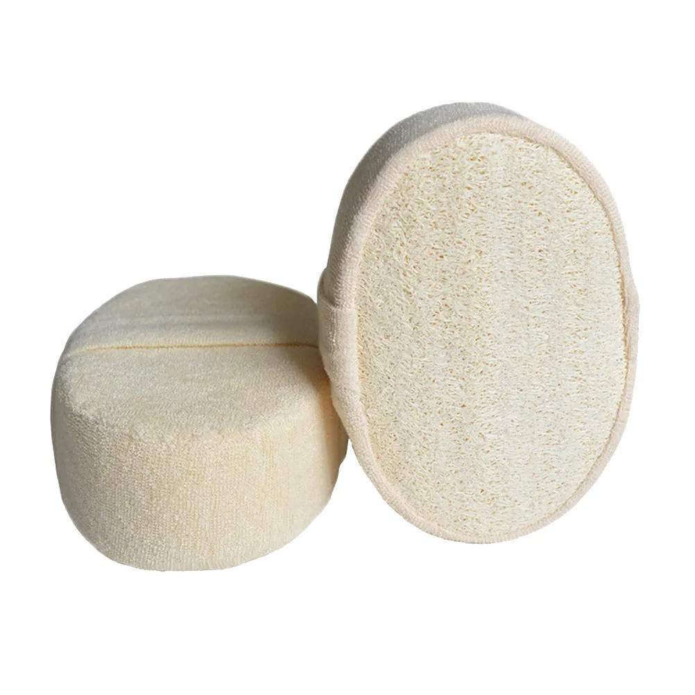 2Pcs Natural Loofah Sponge Bath Ball Shower Rub Exfoliating Body Massage Brush for Dry Skin Removal Blood Circulation