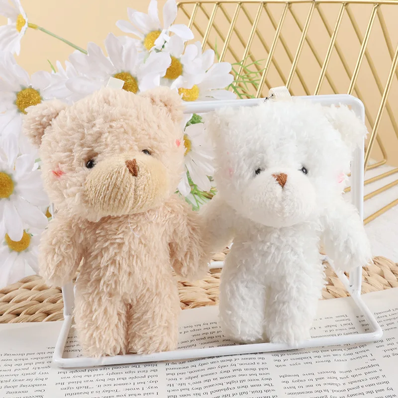 Cute Teddy Bear Plush Toy Pendant Mini Blush Tiny Bear Plush Doll Animal Stuffed Toys Keychain Pendant Girl Small Gift Wholesale