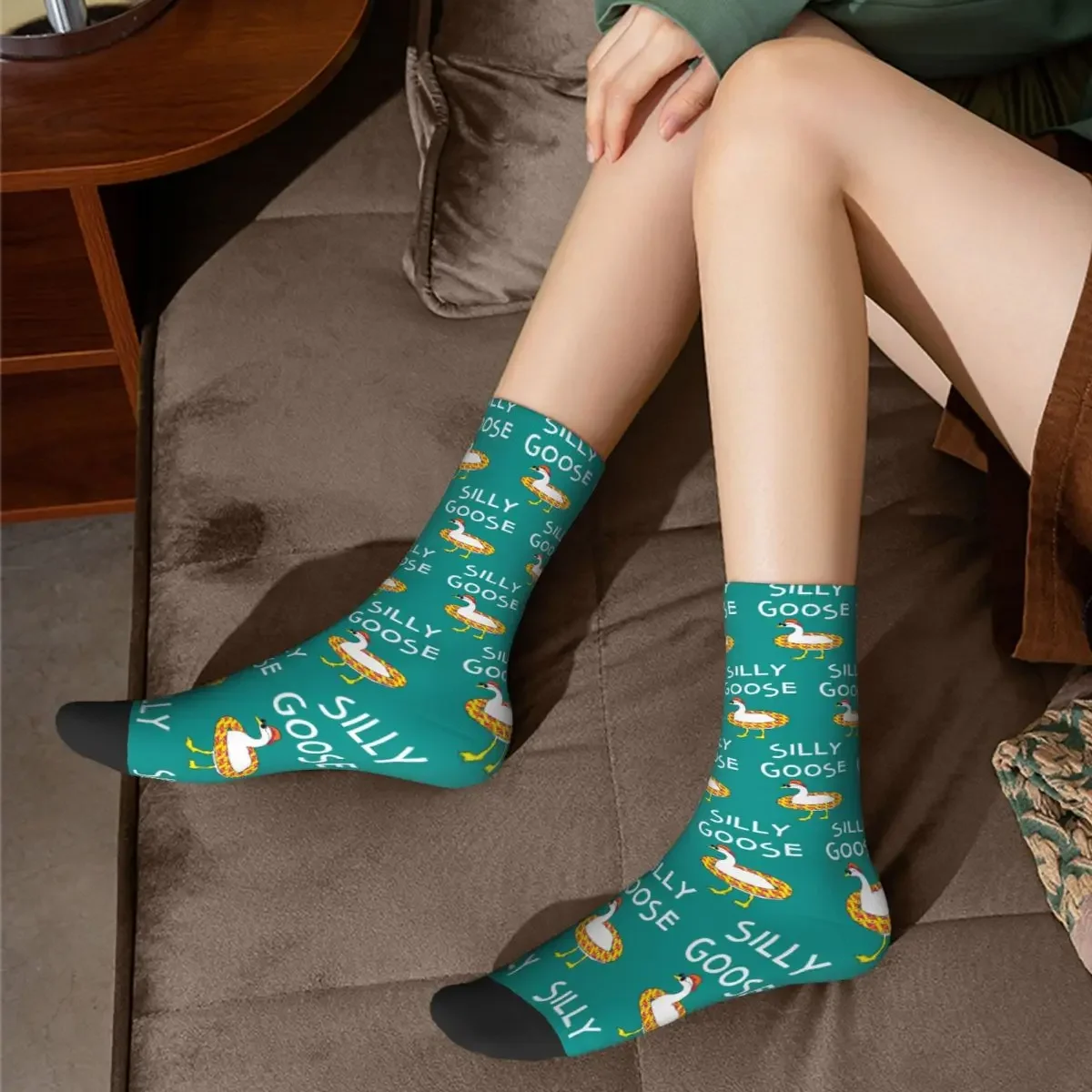 Silly Goose-Chaussettes flottantes drôles pour enfants, chaussettes Harajuku, chaussettes longues toutes saisons, chaussettes super douces, lunettes de soleil, cadeaux unisexes