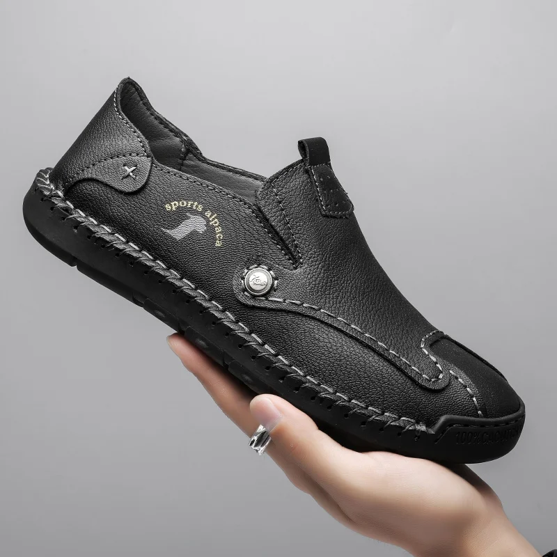 High Quality Brand Men's Genuine Leather Shoes Handmade Soft Soled Men's Casual Shoes Anti Slip New Men's Business Shoes