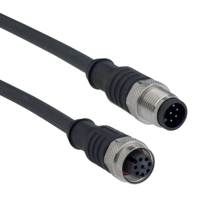 

V-SK8P-M12-S-G-0,5M-BK-2-X-A-4-69 — Разъем M12, кабель 0,5 м, IP67, черный шнур промышленного датчика