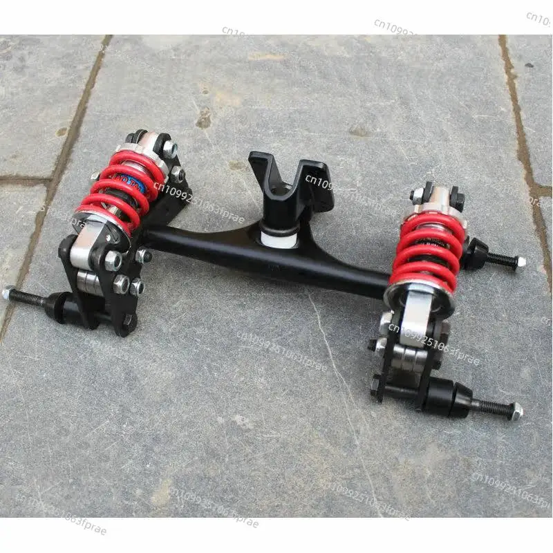 Modified Anti-shake Skateboard Bracket, 8-Wheel Spring Shock Absorbing Bridge with 83mm PU Wheels for Electric Longboard