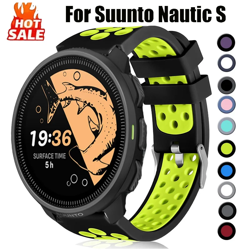 22mm Silikonarmband für Suunto Nautic S/Race 2/Vertical 2 Herren Damen Armband Correa für Suunto 5 Peak/9 Peak Pro DLC/Ocean