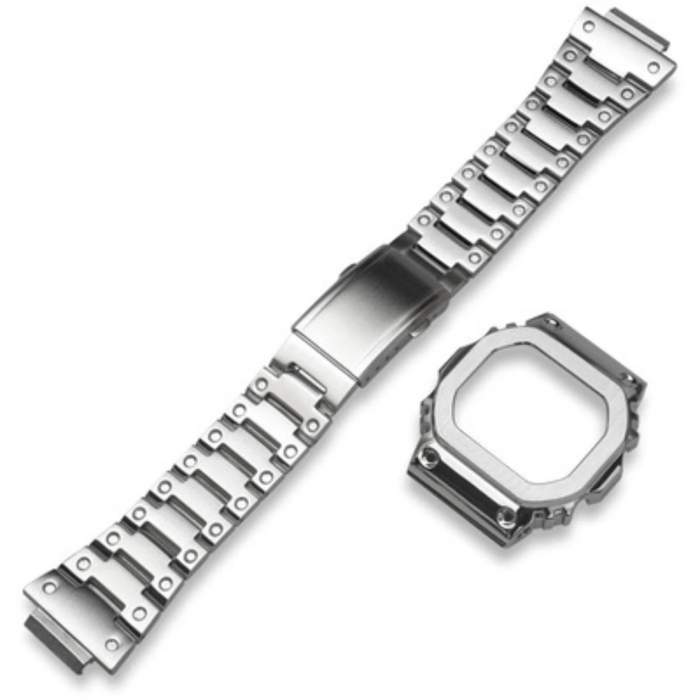 Watch band accessories for GSHOCK small square modified DW5600/GW5610/GWB5600 bezel stainless steel case strap -ベルト ベゼル