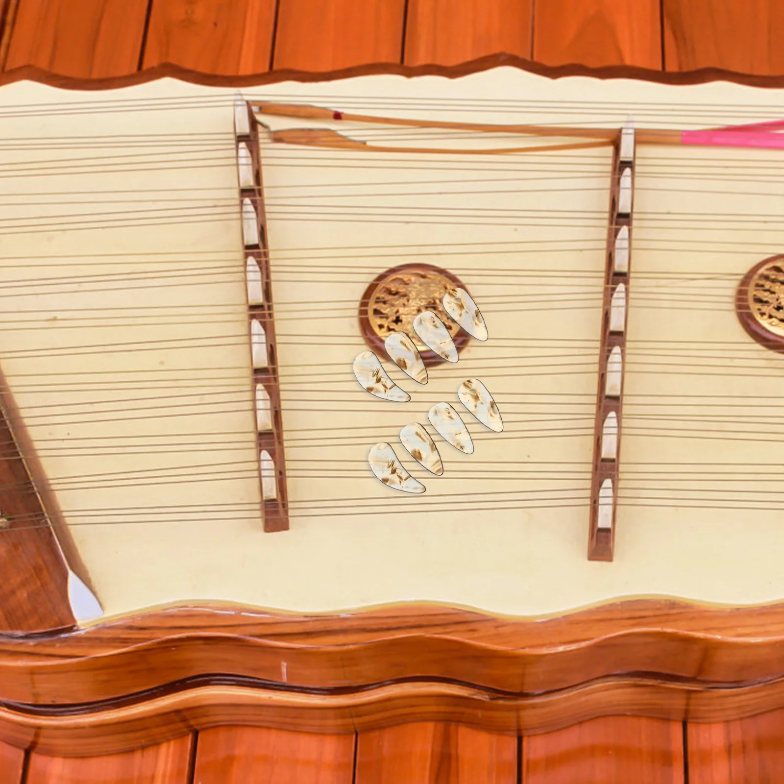 

8Pcs Smooth Round Guzheng Finger Picks Breathable Protective Covers for Better Practice and Performance Accessories