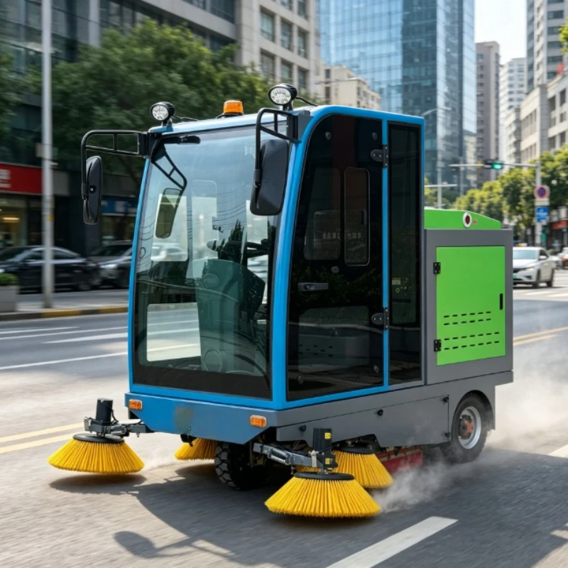Electric Road Sweeper Green Belt Edge Special Cleaning Machine For Park Lawn Surrounding Road Leaf Dust Clearing Project