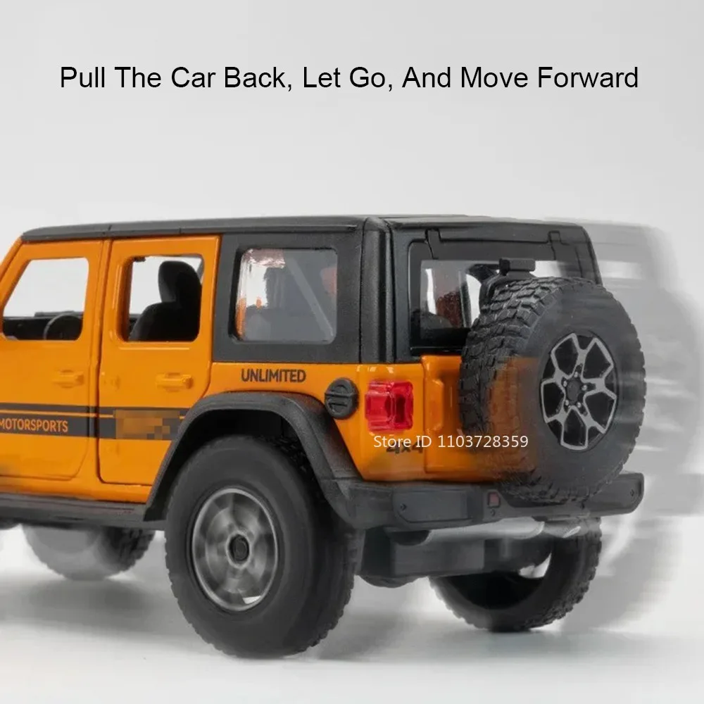 รถของเล่นโมเดลรถจี๊ปแรงเลอร์ รุ่นรูบิคอน ปี 1941 อัลลอยด์ ไดแคสต์ รถออฟโรด มีเสียง มีไฟ ประตูเปิดได้ แบบดึงหลัง ของเล่นเด็กผู้ชาย