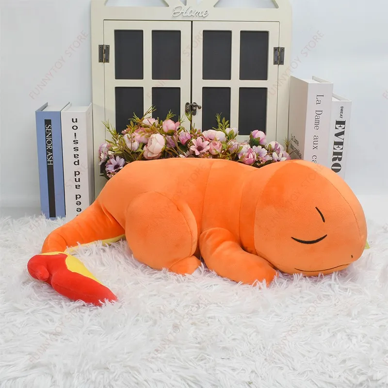 Original Pokémon Charmander Plush Toy Soft Stuffed Animal Charmander Kawaii Sleeping Plushie Doll Birthday Gift Home Decor