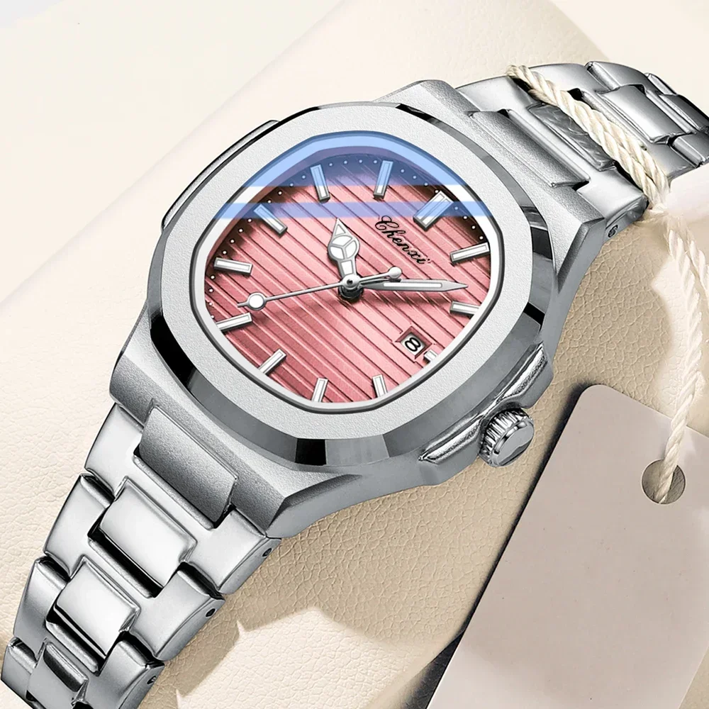 CHENXI Top Luxury Quartz Watch Women Waterproof Clock Fashion Stainless Steel Luminous Ladies Date Wristwatch CX-8222