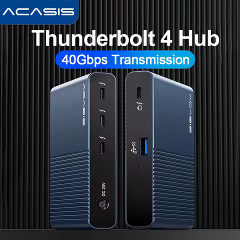Acasis USB4.0 Thunderbolt 4 Docking Station 40 Gbps 5 In 1 Hub Type-C Deck 8K@60HZ Video Output PD Charging For Macbook Pro Ipad