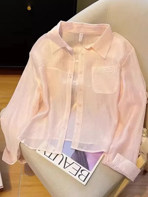 Csa corta de manga larga hoada para mujer, Top informal de estilo coreano con sensación de diseño, prendas de vestir ext...