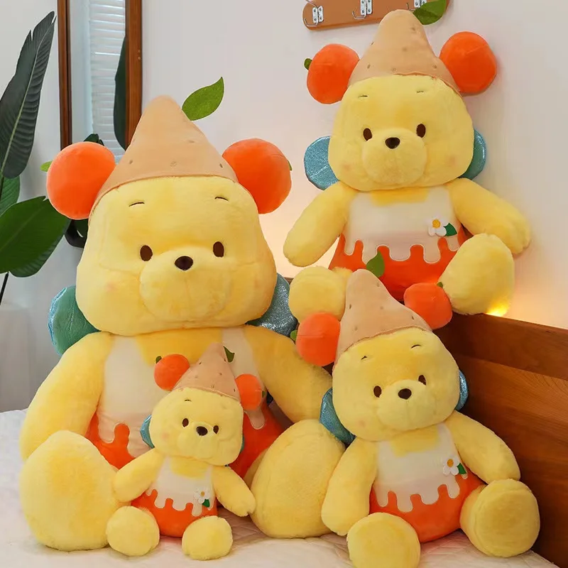 Disney-Jouet en peluche Winnie l'ourson, série Lemon, beurre orange, oreiller cadeau mignon, dessin animé, nouveau