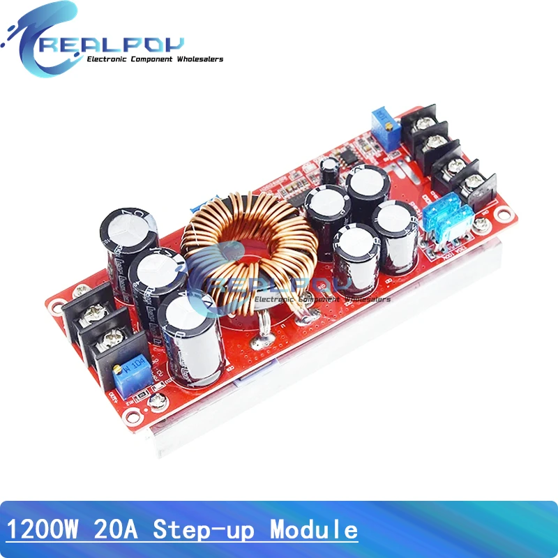 1200W 20A DC-DC Boost Converter Step Up Moduł zasilania 8-60V do 12-80V Ładowarka z regulowanym napięciem