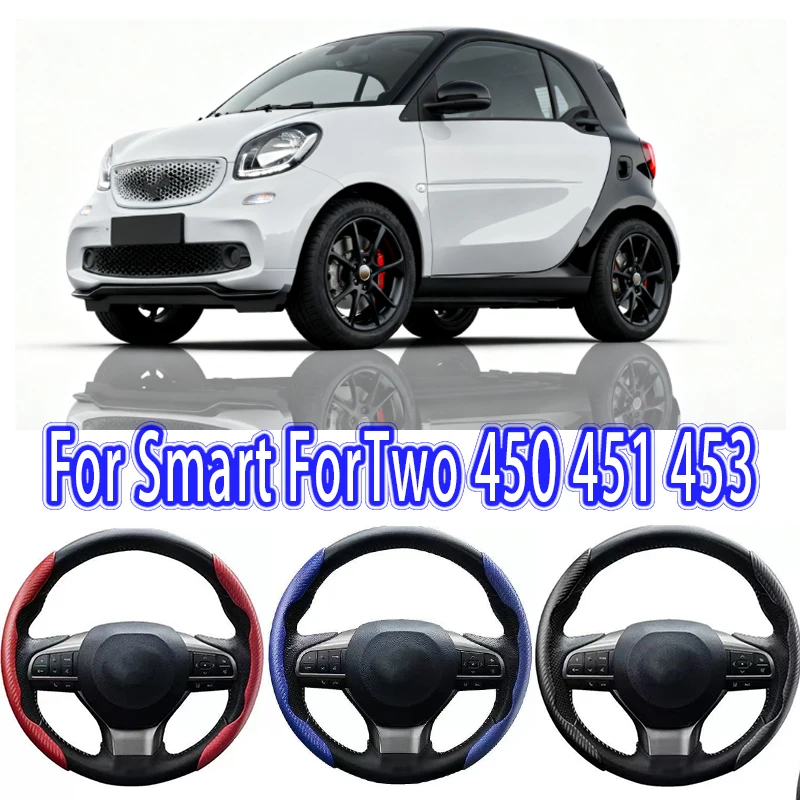 

For Smart ForTwo 450 451 453 Car Steering Wheel Cover 38CM Anti-Slip Suede Steering Wheel Cover Auto Decoration Accessory