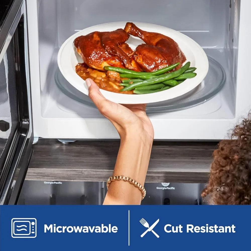 ألواح ورق بيضاء متوسطة الوزن مقاس 8.5 بوصة، عدد 1000، يمكن التخلص منها، 125 طبقًا في كل عبوة، 8 عبوات في كل علبة، مثالية للحفلات و