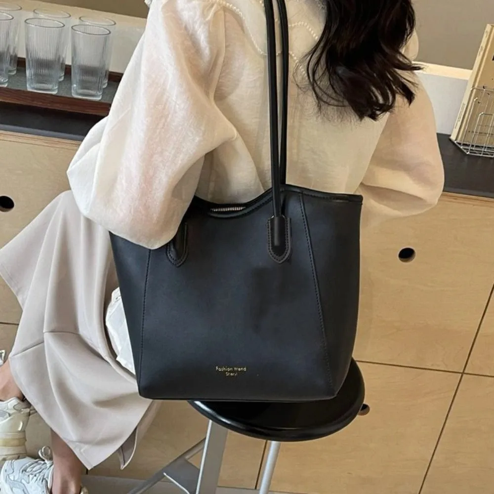 Einfache große Kapazität PU-Einkaufstasche Handtasche minimalistische Damen Umhängetasche Ins Style Unterarmtasche Frauen