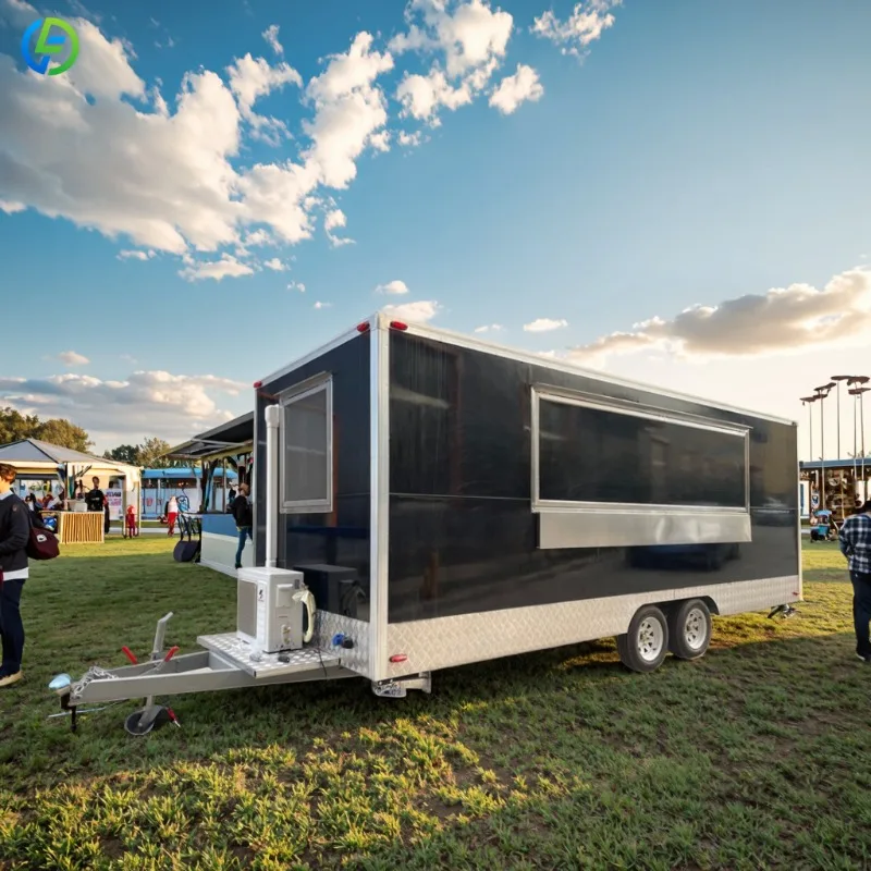 Customized Mobile Round Food Truck Trailer Food Cart For Fast Food Hot Dog Concession Business Customized Car