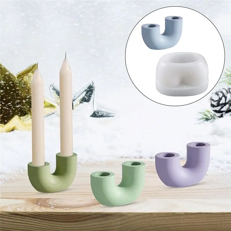 

*ABKM Modern Design Candle Holder, Handmade Candle Mould, 3D Silicone Mould for Casting, Candle Moulds for Craft Ornaments