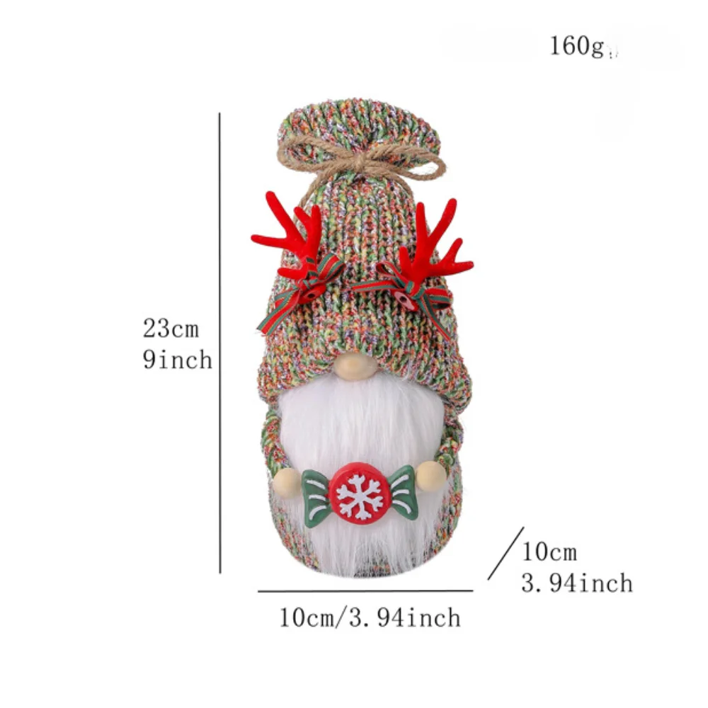 2024 Cross-border faceless doll knitted plush candy Christmas tree dwarf doll, Christmas doll ornament