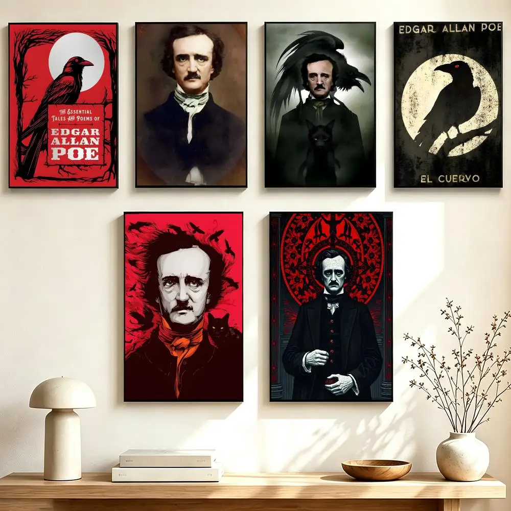 Macabre Lyrical Literature Edgar Allan Poe Poster Home Wall Decor for Living Room Bedroom Office Aesthetic Room