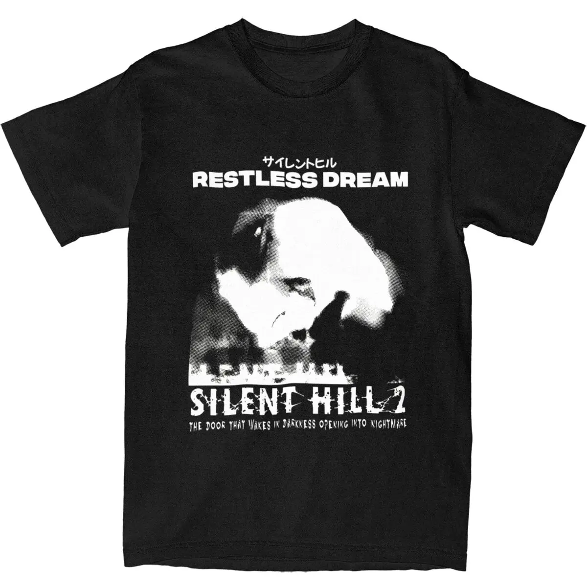 Men T-Shirt Silent Hill 2 Restless Dream Japanese Horror Survival Game T-Shirts Summer Tees Pure Cotton Clothing Plus Size