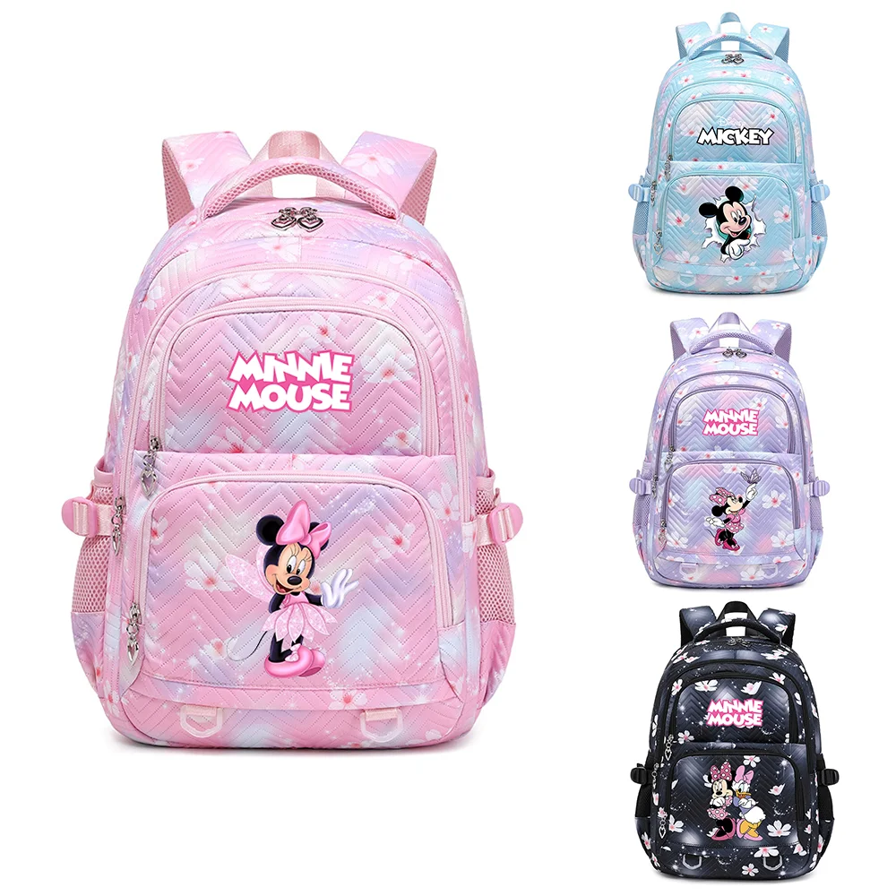 

Mickey Minnie Mouse Floral Fasion Women Backpack Female Portable Waterproof Travel Bag Teenage Mochila Girls Students Bookbag