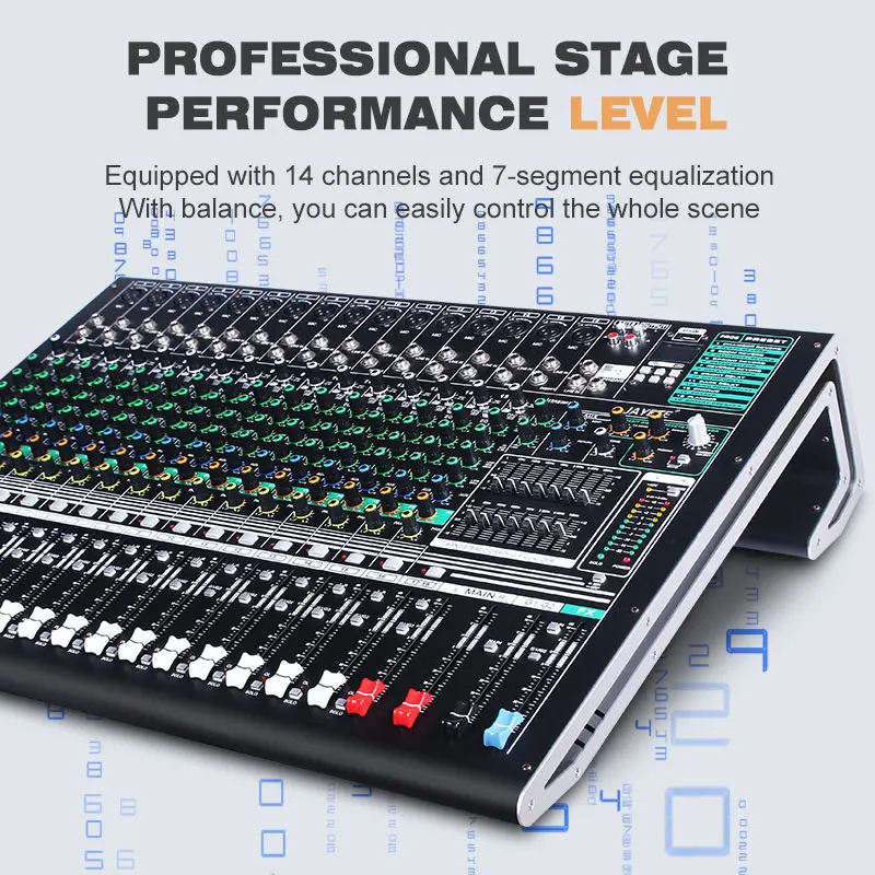 Fast Ship 18 Channel Digital Mixer Audio Console With USB Connecting To Computer DJ Stage Party Church 48V Phantom Music Studio