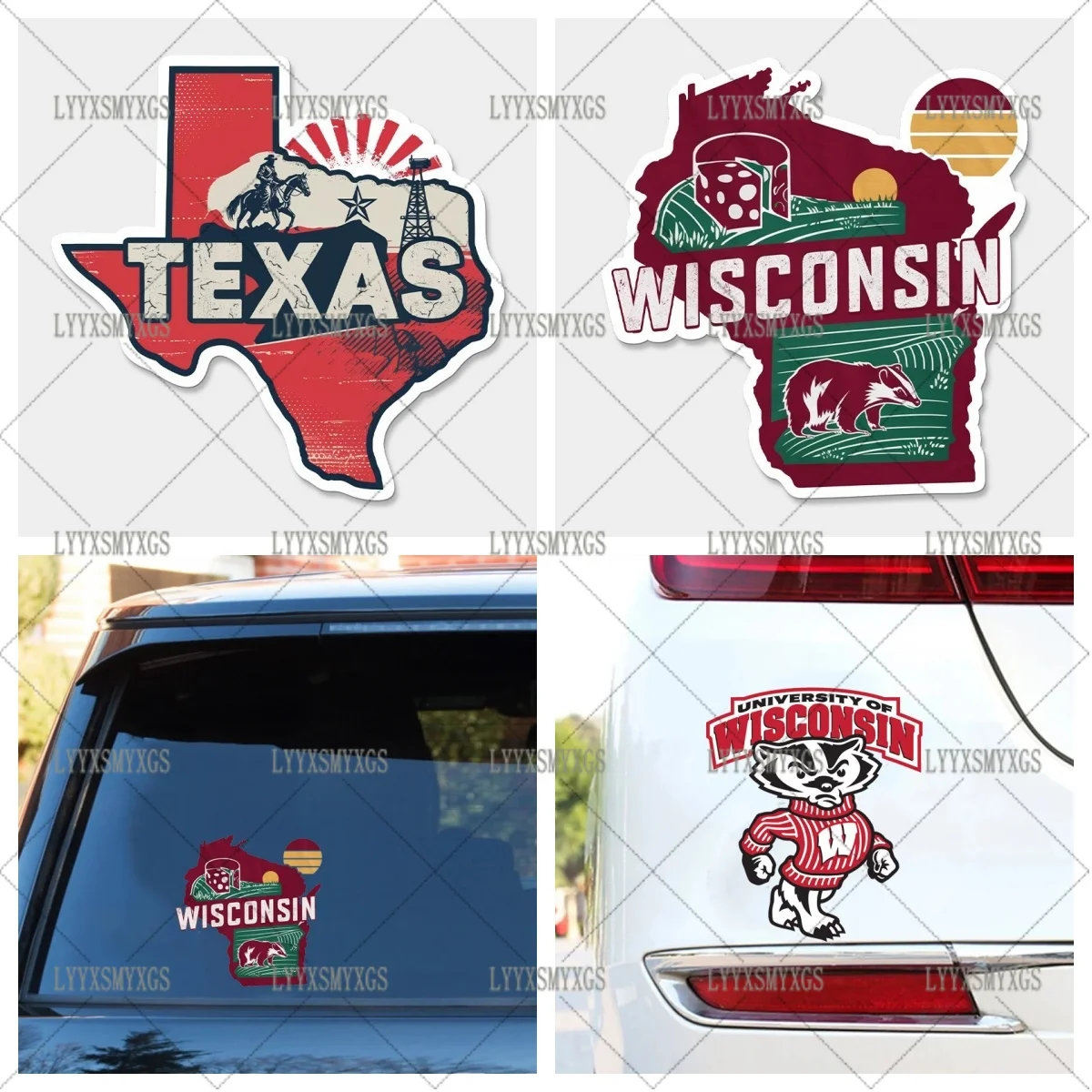 

Self-Adhesive Custom Wisconsin State Flag Car Stickers Waterproof Sunscreen Vinyl Decal PVC Wholesale Car Decoration