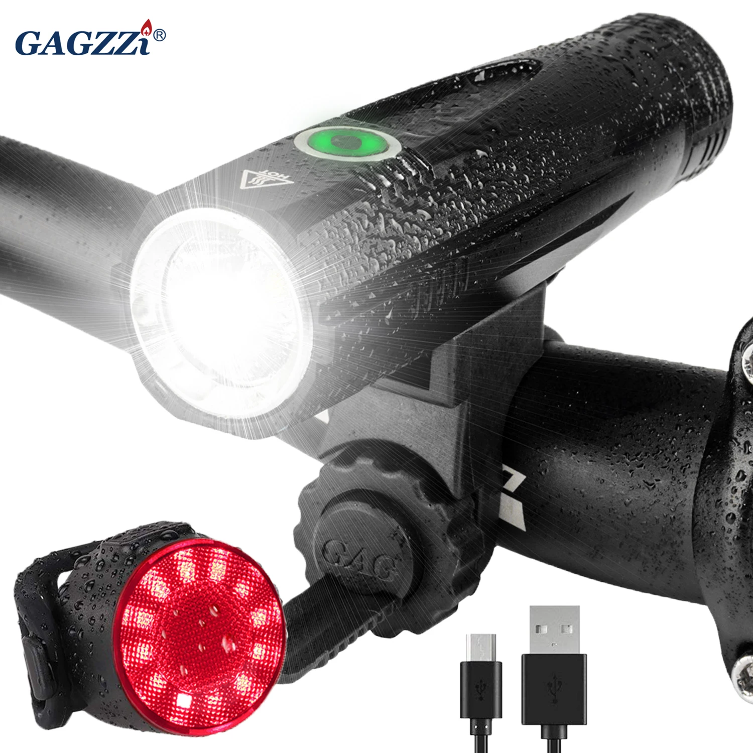 

Bike Light Set Cycle Torch USB Rechargeable Bicycle Light Waterproof LED Flashlight Mountain Bike Headlight Taillight