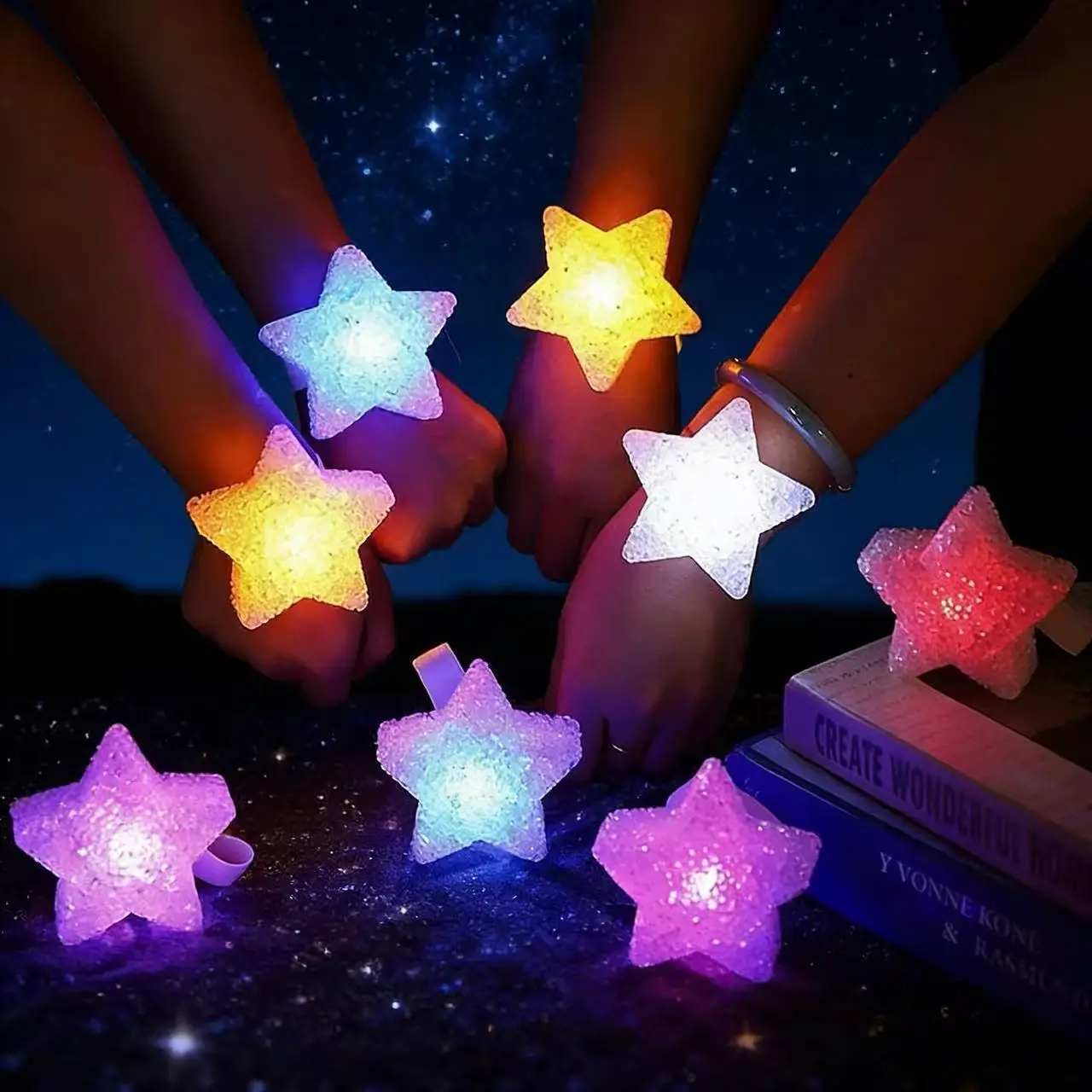 Star Shaped Night Lights, Handheld LED Lights, Cute Christmas Lights, Dance Performances, Stage Props, Star Decorations