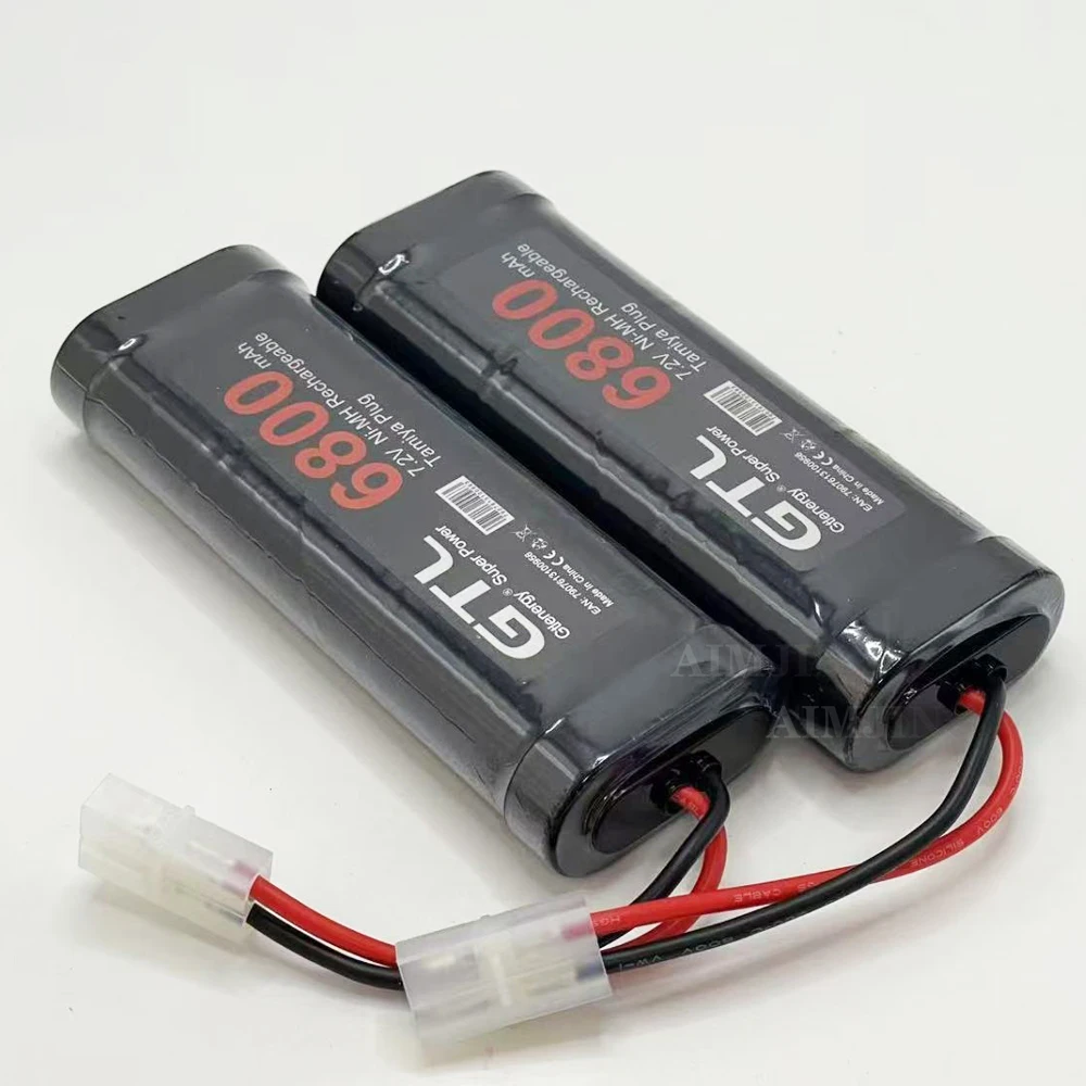 7.2V 6800mAh 고용량 니켈수소 충전식 배터리 타미야 플러그 포함 RC 자동차 트럭 보트 탱크용 - RC 차량 배터리