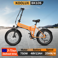 KOOLUX BK10S Foldable Electric Bike 750W Motor 48V13AH Lithium Battery Adult Electric Bicycle 20*4.0 Inch Tire Disc brake E-bike